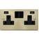 SE Home Black Trim 2 Gang 13A 2 USB Twin Double Switched Plug Socket 2-way