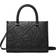 Tory Burch T Monogram Top Handle Embossed Tote - Black