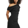 River Island Drape Off Shoulder Bodycon Midi Dress - Black