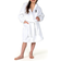 Authentic Hotel and Spa Kid's Double Brushed Hooded Bathrobe with Black Bookman Monogram X - White (KIDS00-B-99)