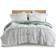 Intelligent Design Leena Shaggy Long Fur Bedspread Green, White (228.6x228.6cm)