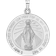 Finest Gold Polished Miraculous Solid Medal Pendant - White Gold