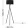 ValueLights Camden Tripod Black Floor Lamp 153cm