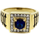 Alamode Jewelry Ring - Gold/Blue/Transparent