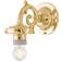 Karlskrona Lampfabrik Topelius Polished Brass/Transparent Väggarmatur