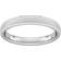 Goldsmiths D Shape Chamfered Edge Wedding Ring - White Gold