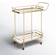 Everly Quinn Litterio Bar Cart Gold Trolley Table 16.2x31.5"