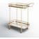 Everly Quinn Litterio Bar Cart Gold Trolley Table 16.2x31.5"