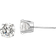 Bagatela Round Stud Earrings - White Gold/Transparent