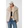 Stradivarius Cropped Faux Fur Jacket - Stone