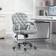 Properav Extra Ergonomic Swivel Diamond Tufted Grey Office Chair 103cm