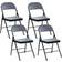 Beliani Metal Dark Grey Kitchen Chair 77cm 4pcs