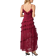 Neo Noir Palazzo Burnout Dress - Burgundy