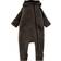 Mikk-Line Wool Baby Suit with Ears - Dark Brown Melange (50041)