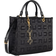 Elisabetta Franchi Shopper Bag in Jacquard Fabric With Charms - Black