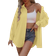 Shein Frenchy Women's Solid Color Dropped Shoulder Long Sleeve Button Front Casual Loose Blouse Autumn