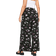 Yours Curve Print Wide Leg Trouser - Black Daisy