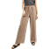 Blue Tomato Long Wide Leg Linen Pants - Beige with Pinstripes