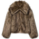 Stradivarius Faux Fur Jacket - Stone