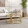 Homcom Round with Tempered Glass Gold Tone Satsbord 60cm 2st