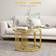 Homcom Round with Tempered Glass Gold Tone Satsbord 60cm 2st