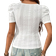 Shein Privé T-shirt with eyelet embroidery, square neck, puff sleeves