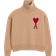 AMI Ami De Coeur Sweater - Camel/Red