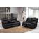 Furniture 786 Roma Black Sofa 191cm 2pcs 5 Seater