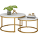 Vicco Montreal White/Gold Coffee Table 77cm 2pcs
