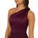 Adrianna Papell One Shoulder Long Satin Crepe Mermaid Gown - Bordeaux Glow