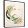 Design Art Green Abstract Swirl Black Framed Art 16x32"