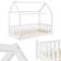 Juskys Marli House Bed with Fall Protection Slatted Frame & Roof 87x166cm