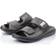Rieker Leather Mules with Chainlink Strap - Black
