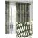 Hoem Nola Abstract Eyelet Curtains Olive 46W x 54D