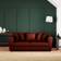 Dunelm Blake Curved Arm Opulent Velvet Orange Umber Sofa 190cm 3 Seater
