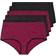 Yours Plus Size Star Print Full Briefs - Burgundy