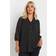 Yours Curve Sheer Neck Blouse - Black