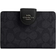 Coach Medium Corner Zip Wallet In Signature Canvas - Gunmetal/Charcoal/Black