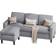 Ebern Designs Suellen Light Gray Sofa 73.6" 3 Seater