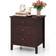 Costway Nightstand with Storage Brown Bedside Table 17.7x23.6"