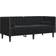 vidaXL 372688 Black Sofa 174cm 2 Seater