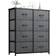 YitaHome Dresser for Bedroom A-Black Grey Chest of Drawer 33.7x38.4"