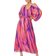 Wallis Abstract Balloon Sleeve Midaxi Dress - Pink