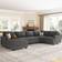 Hokku Designs Zanavia Gray Sofa 128.5" 7pcs 6 Seater