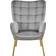 Yaheetech Velvet Light Grey/Gold Armchair 99cm