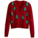 Temu Christmas Tree Pattern Cardigan - Red