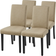 Yaheetech Upholstered Khaki Kitchen Chair 92.5cm 4pcs