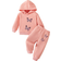 Shein Baby girls cute 2 pieces outfit set made of fleece hoodie sweatshirt with butterfly pattern and pants, casual models for autumn and winter