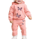 Shein Baby girls cute 2 pieces outfit set made of fleece hoodie sweatshirt with butterfly pattern and pants, casual models for autumn and winter