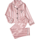 Shein Girls' Pajamas Set: Champagne Striped Long Sleeve Cardigan and Long Pants